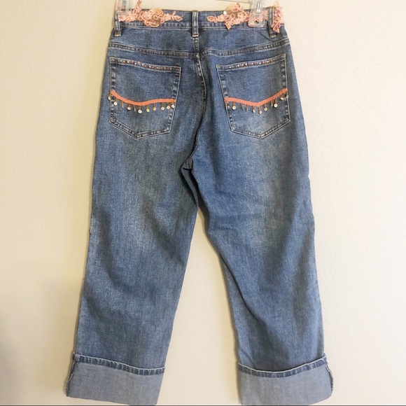 The Denim Tailor embellished jean crops size 2 - Picture 4 of 8